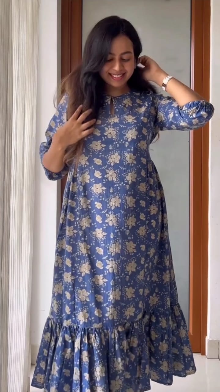 Trendy stylish cotton gown